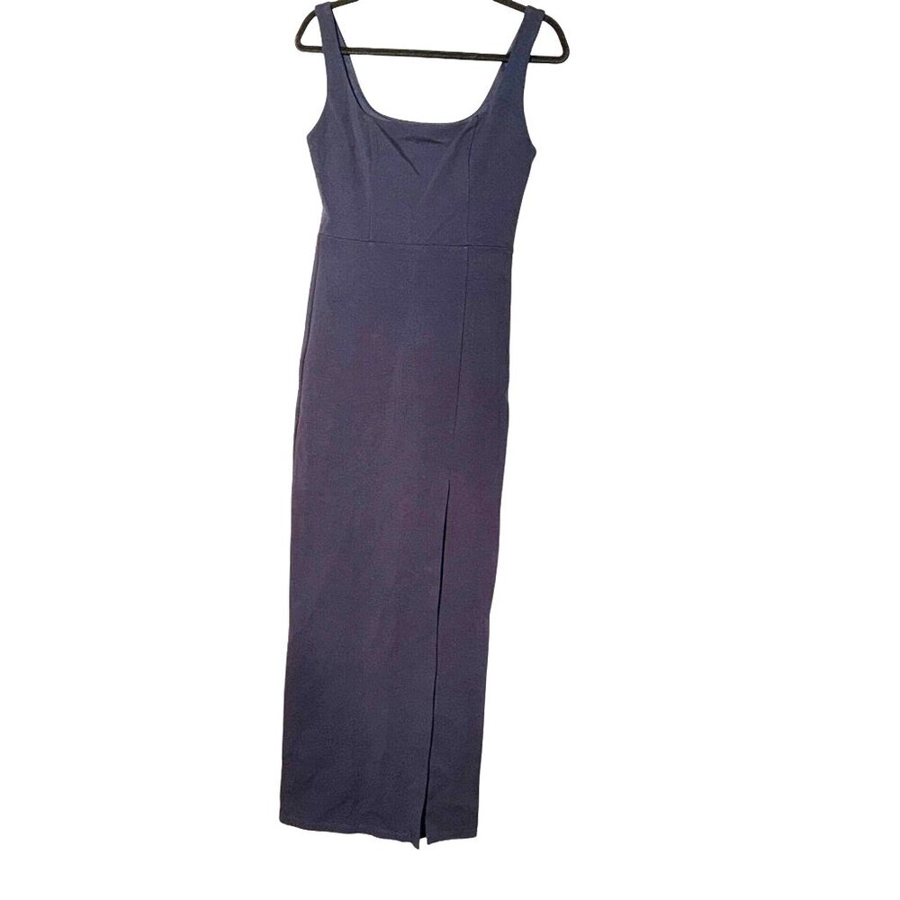 Socialite Womens Sleeveless Navy Maxi Dress With Side Slit Size S